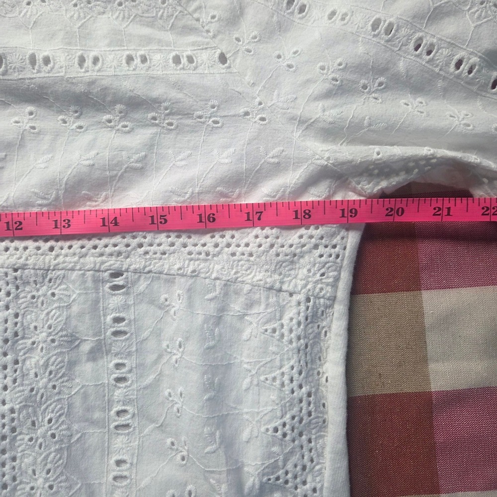 Pimkie White Eyelet Lace Long Sleeve Top‎ Cozy Soft Coquette Feminine Crewneck - Picture 5 of 9